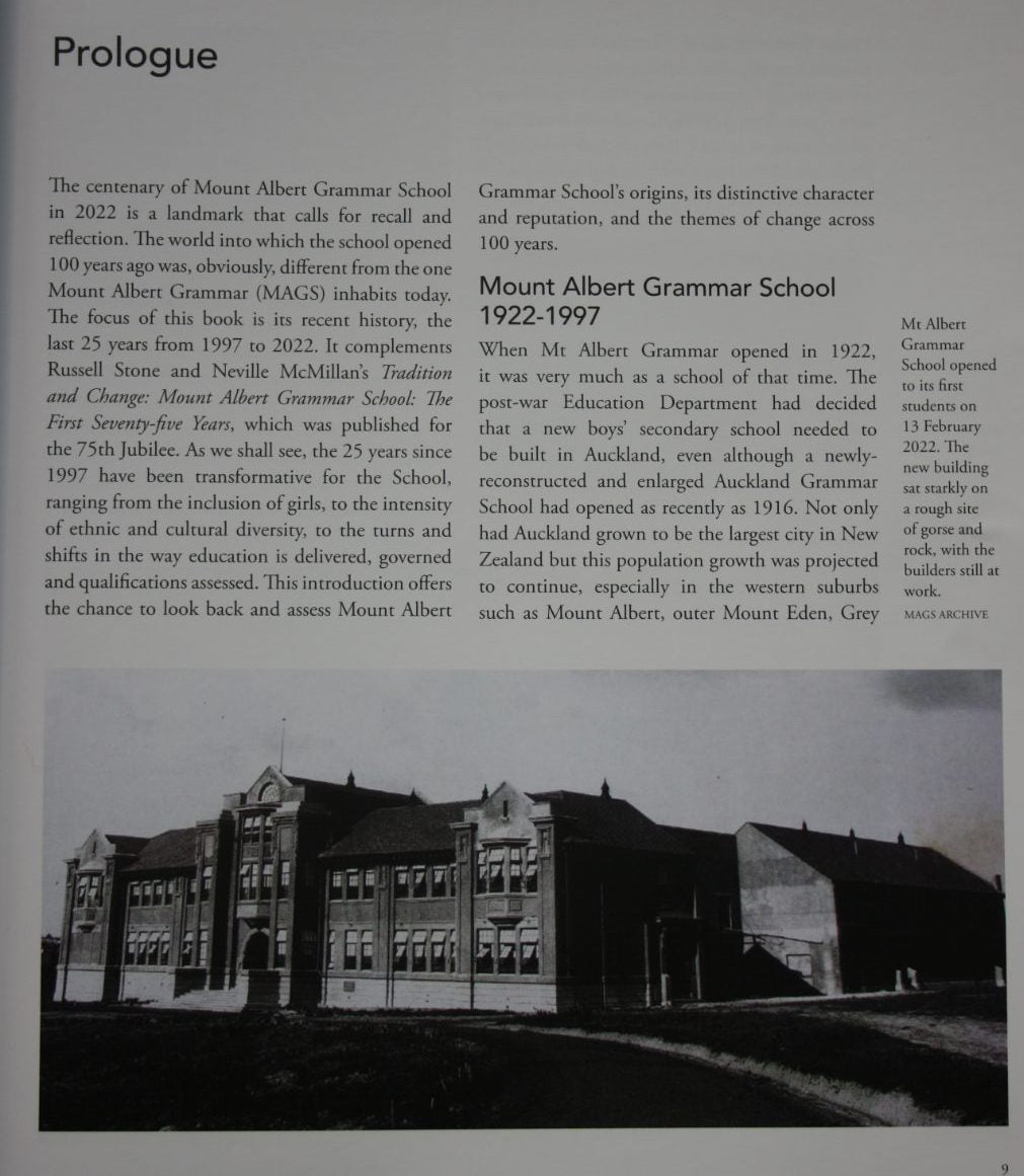 Change and Tradition Mount Albert Grammar School 100 Years by Deborah Dunsford.