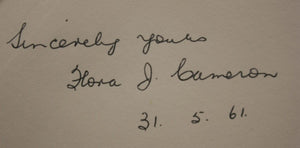 Grace Neill: The Story of a Noble Woman by J O C Neill. SIGNED BY FLORA CAMERON O.B.E. (Director of the Division of Nursing New Zealand).