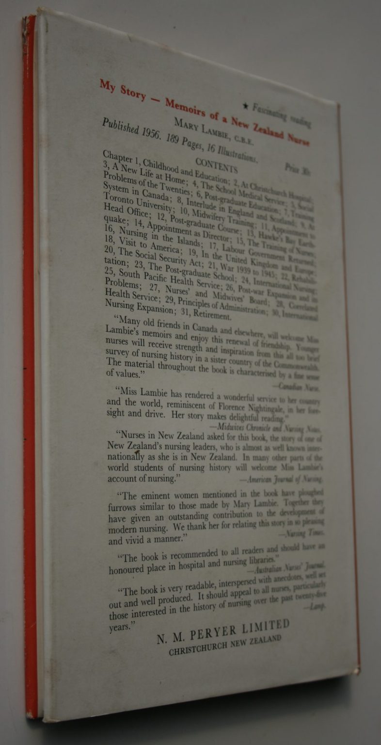 Grace Neill: The Story of a Noble Woman by J O C Neill. SIGNED BY FLORA CAMERON O.B.E. (Director of the Division of Nursing New Zealand).