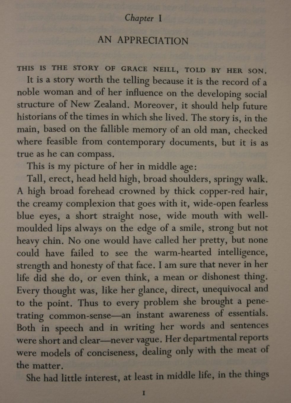 Grace Neill: The Story of a Noble Woman by J O C Neill. SIGNED BY FLORA CAMERON O.B.E. (Director of the Division of Nursing New Zealand).