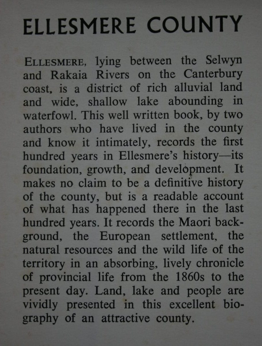 Ellesmere County - The Land, The Lake &amp; The People by G W Graham, &amp; L J B Chapple.