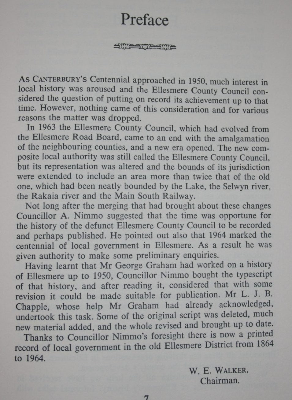 Ellesmere County - The Land, The Lake &amp; The People by G W Graham, &amp; L J B Chapple.