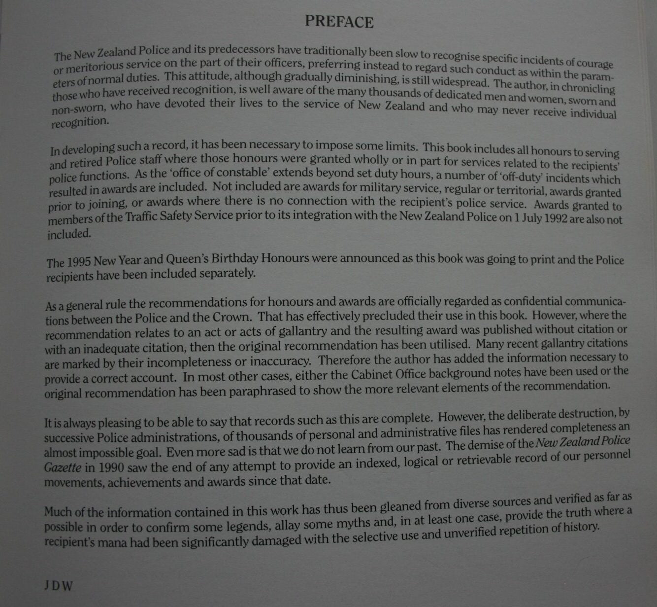 To Guard My People. Honours and Awards to the Police in New Zealand 1861 - 1995 By John D. Wills.