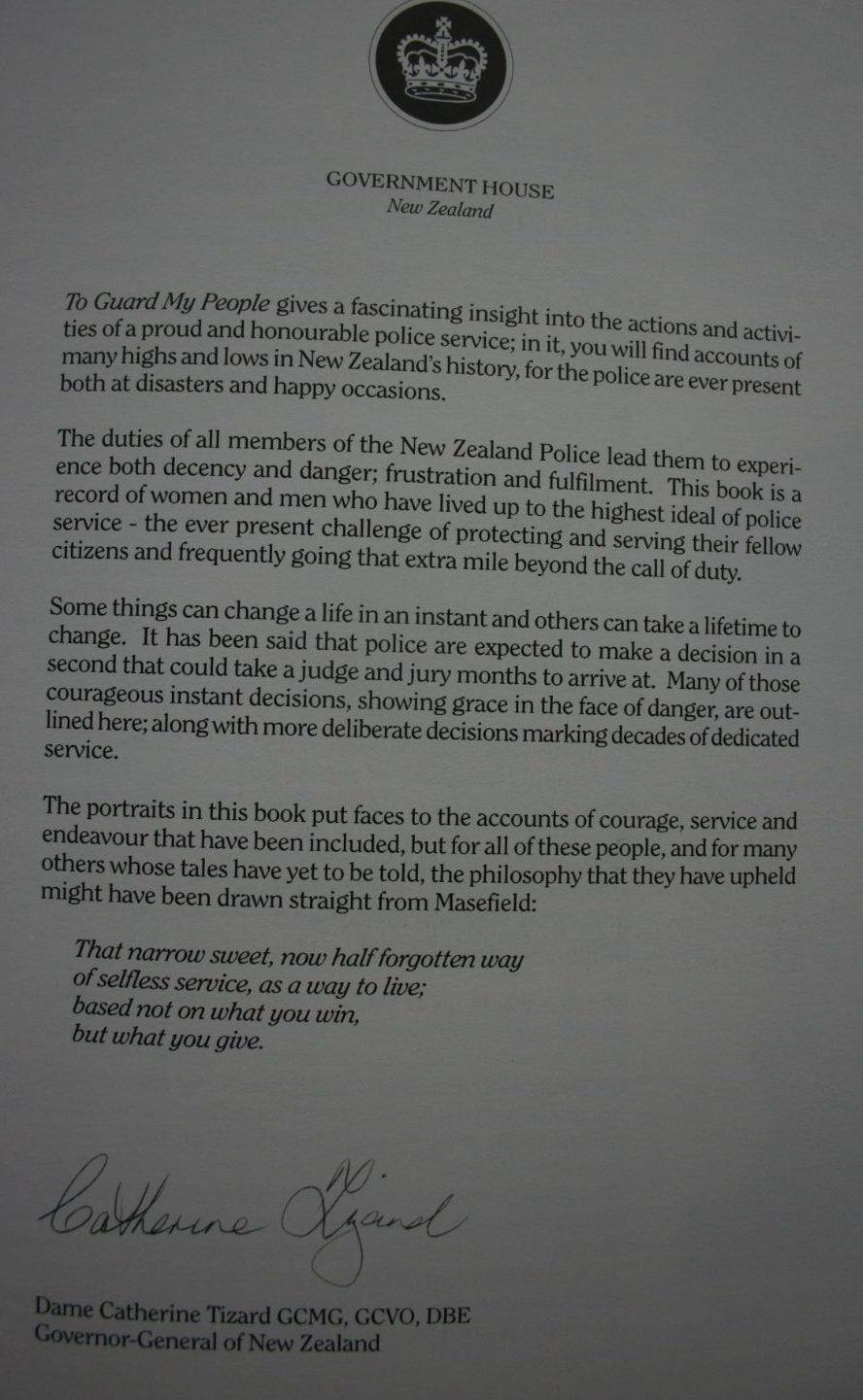 To Guard My People. Honours and Awards to the Police in New Zealand 1861 - 1995 By John D. Wills.