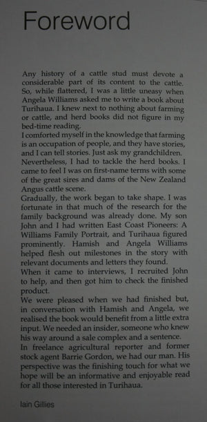 One hundred years of Turihaua Angus by Iain and John Gillies, with a stock agent's perspective by Barrie Gordon.