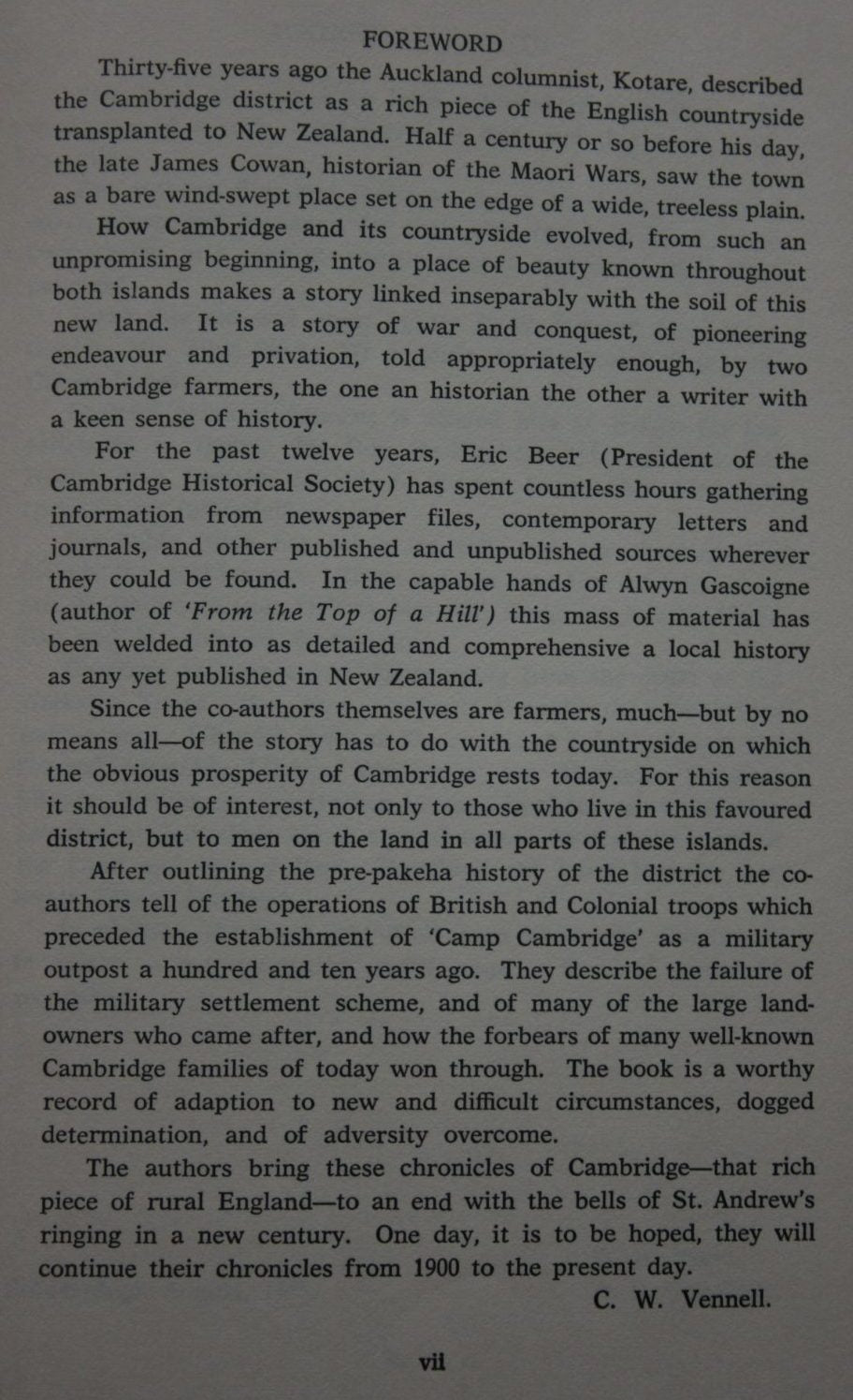 Plough of the Pakeha. A Cambridge Regional History by Eric Beer, Alwyn Gascoigne.