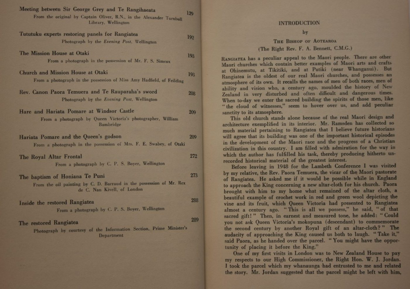 Rangiatea. The Story of the Otaki Church its First pastor and its People by Eric Ramsden.  1951, First Edition.