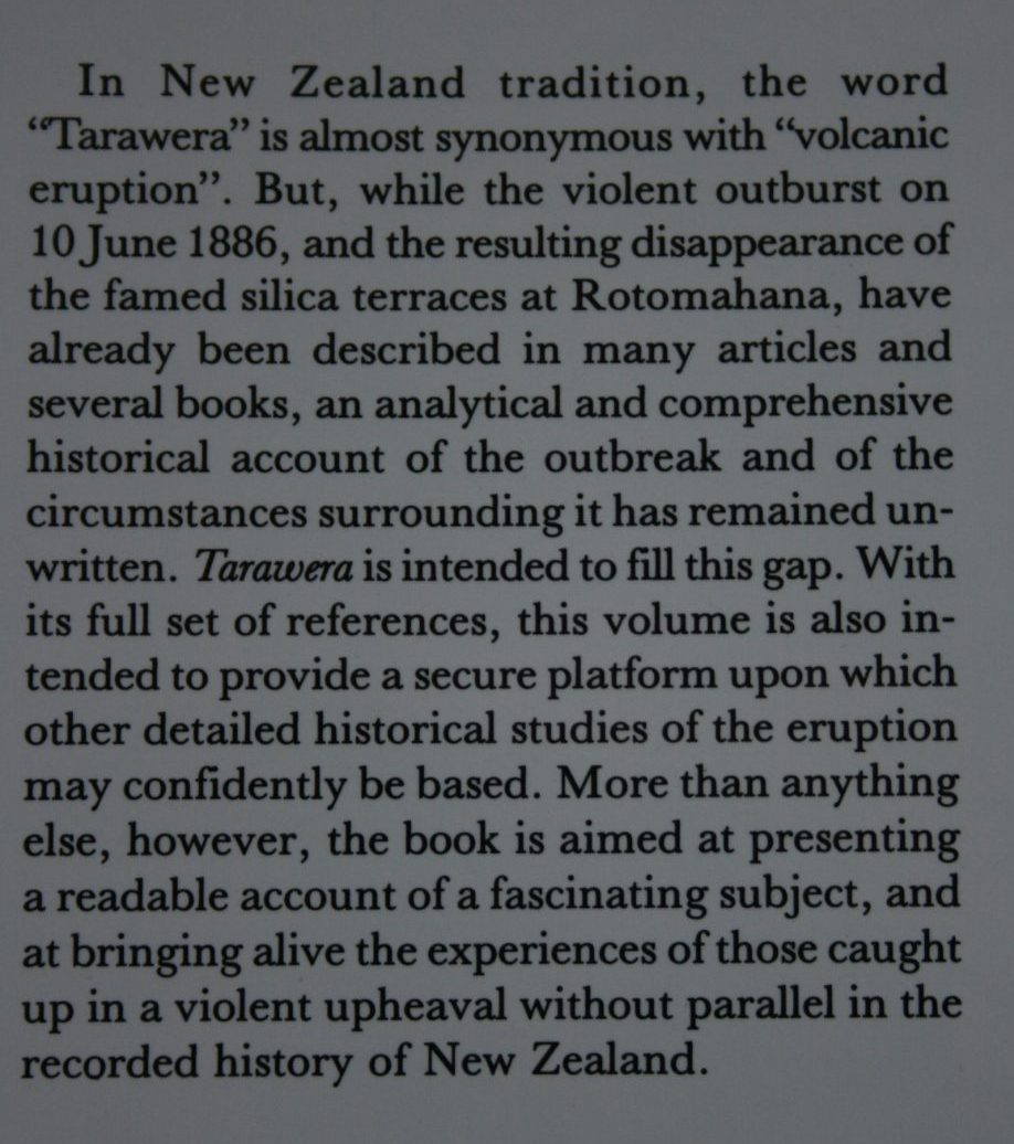 Tarawera the Volcanic Eruption of 10 June 1886 By Ronald F. Keam. FIRST EDITION. VERY SCARCE.