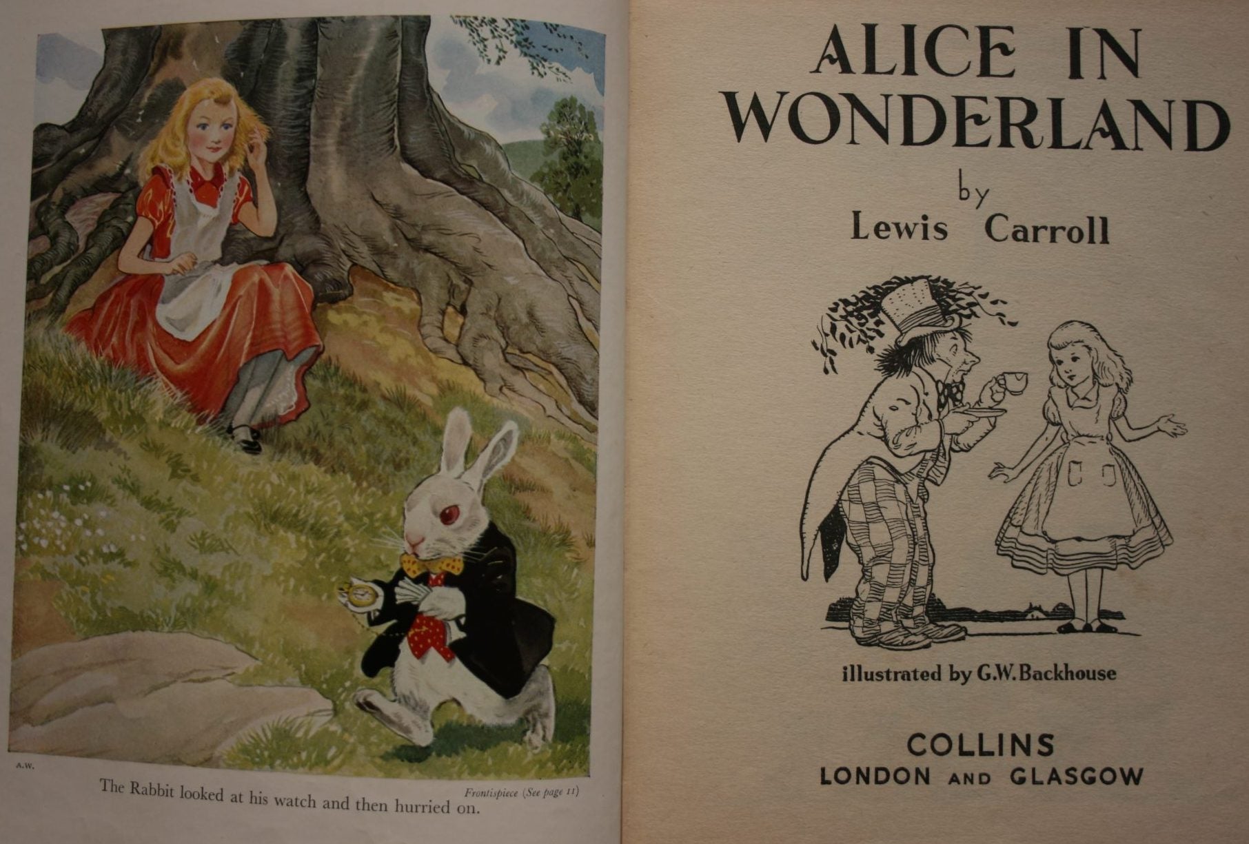 Alice in Wonderland by Lewis Carroll, Illustrator: G. W. Backhouse. Desirable copy