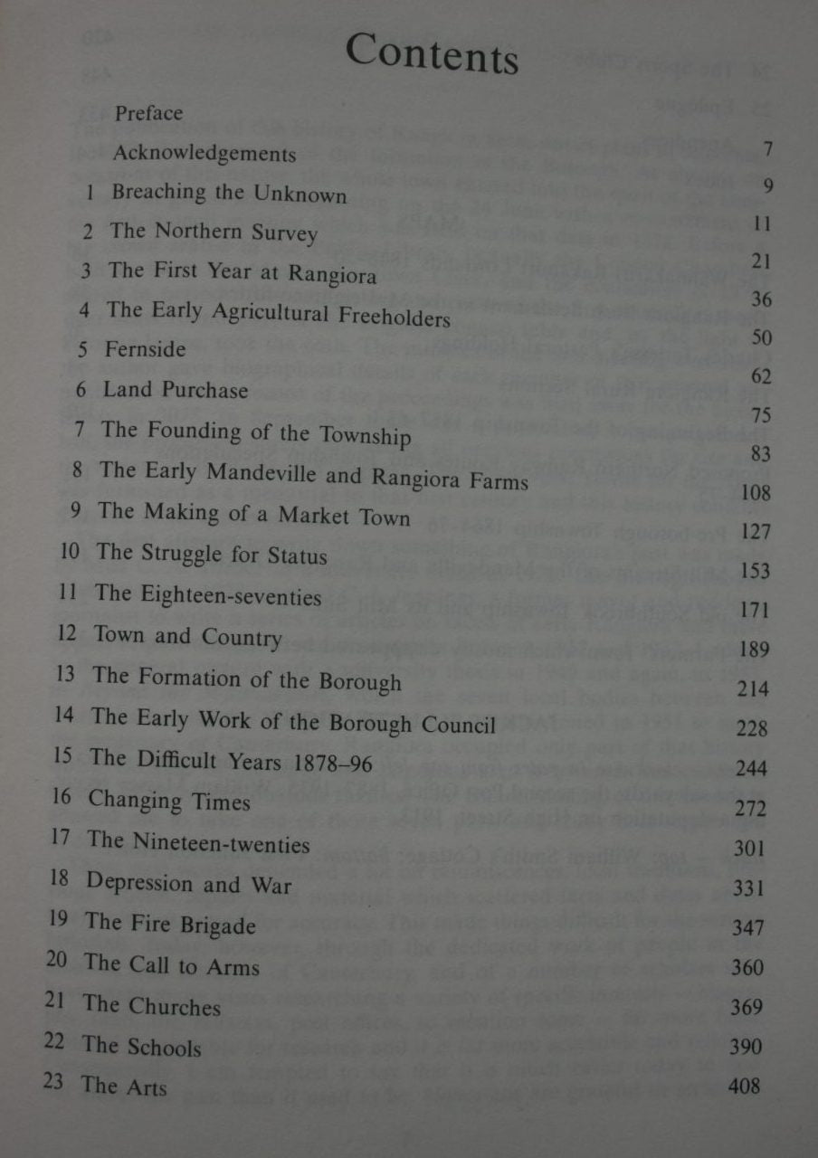 Rangiora: The Passing Years and People in a Canterbury Country Town by D. N. Hawkins. SCARCE, SIGNED BY AUTHOR.