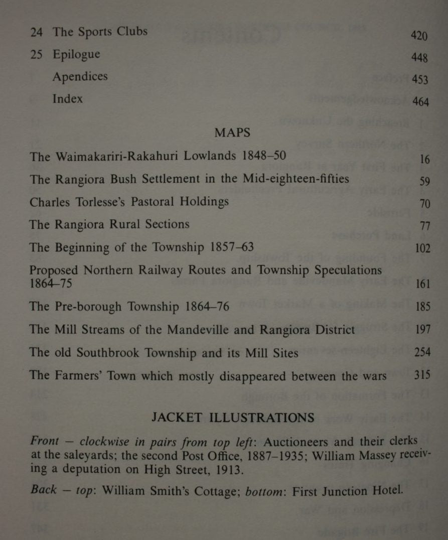 Rangiora: The Passing Years and People in a Canterbury Country Town by D. N. Hawkins. SCARCE, SIGNED BY AUTHOR.