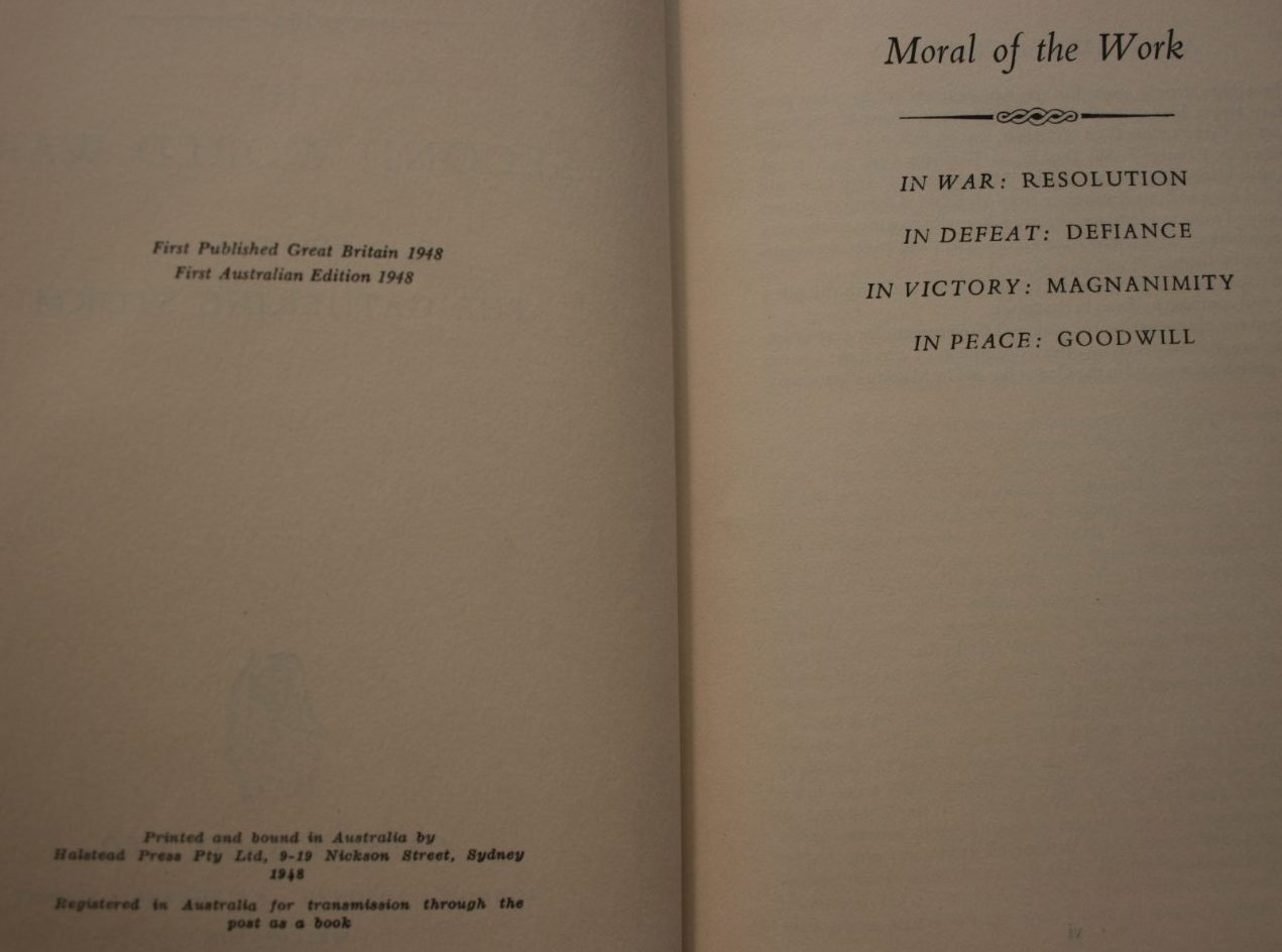 The Second World War Volumes 1 - 5. by Winston S. Churchill. ALL ARE FIRST AUSTRALIAN EDITIONS.