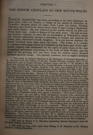 The Letters and Journals of Samuel Marsden 1765-1838 by John R Elder (ED). SIGNED BY EDITOR. LIMITED FIRST EDITION of 1000 copies.