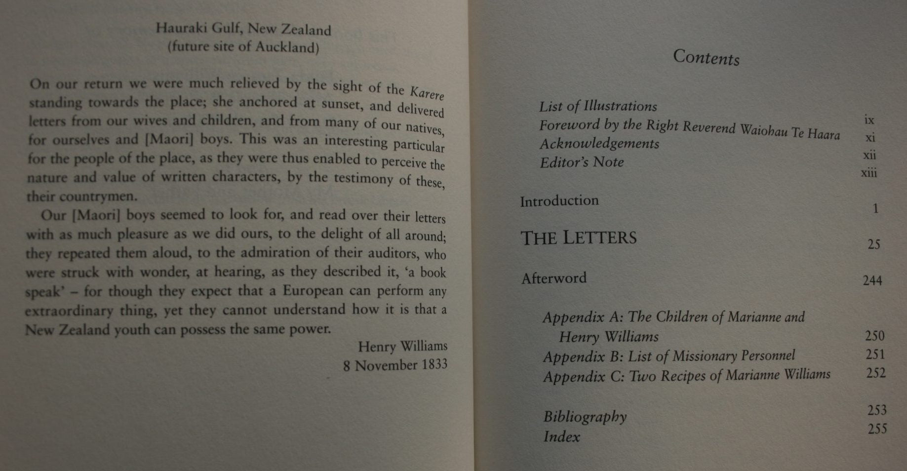 Letters from the Bay of Islands, The Story of Marianne Williams by Caroline Fitzgerald [editor]. first edition. SCARCE IN HARDBACK.