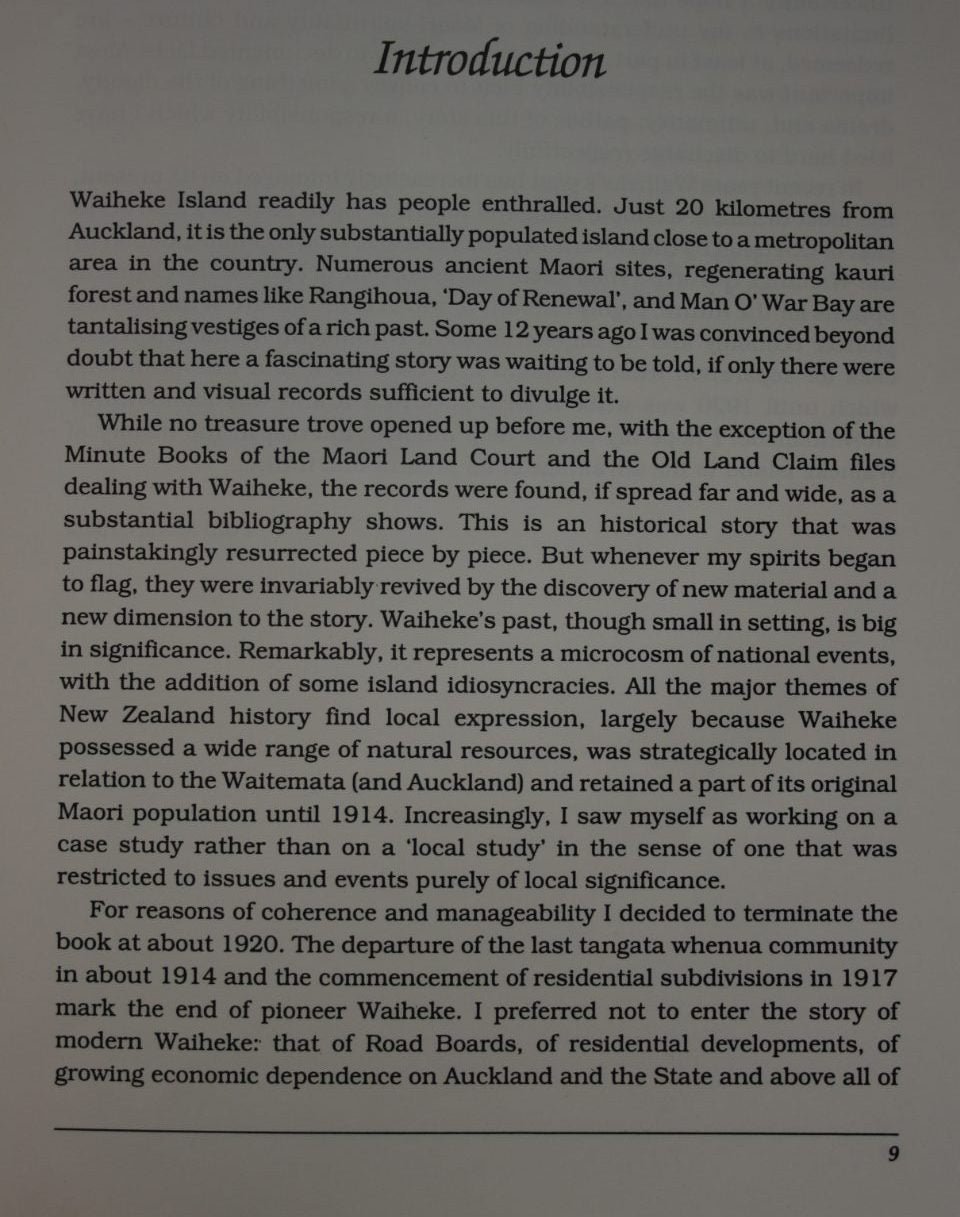 Waiheke Island A History By Paul Monin. 1992. SCARCE.