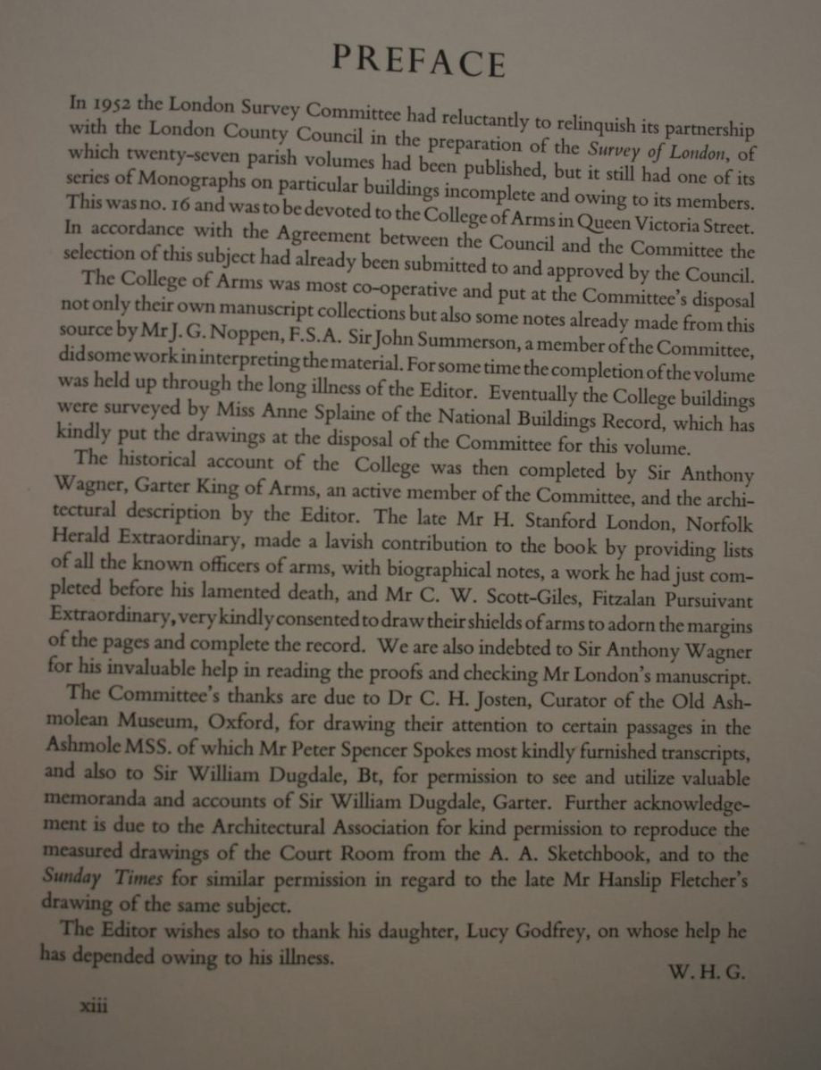 The College of Arms, Queen Victoria Street : being the sixteenth and final monograph of the London Survey Committee / by Walter H. Godfrey,  assisted by Sir Anthony Wagner.