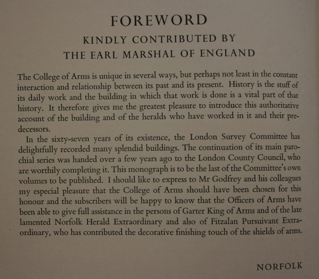 The College of Arms, Queen Victoria Street : being the sixteenth and final monograph of the London Survey Committee / by Walter H. Godfrey,  assisted by Sir Anthony Wagner.