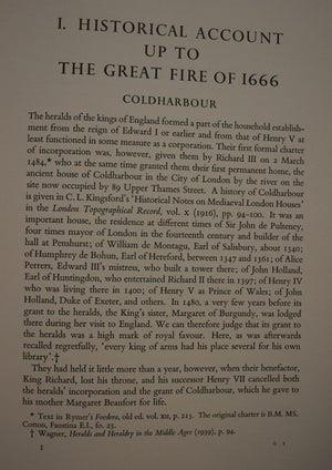 The College of Arms, Queen Victoria Street : being the sixteenth and final monograph of the London Survey Committee / by Walter H. Godfrey,  assisted by Sir Anthony Wagner.