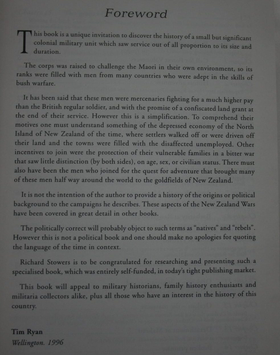 Forest Rangers a History of the Forest Rangers during the New Zealand Wars By Richard Stowers.