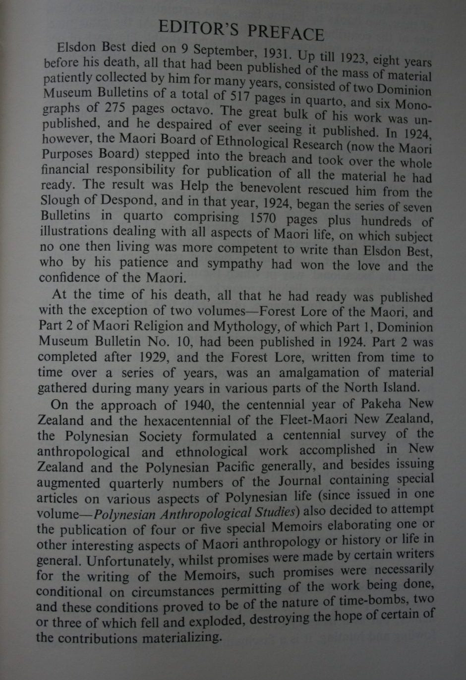 Forest Lore of the Maori With Methods of Snaring, Trapping, and Preserving Birds and Rats, Uses of Berries, Roots, Fern-Roots, and Forest Products, with Mythological Notes on Origins, Karakia Used etc by Elsdon Best.