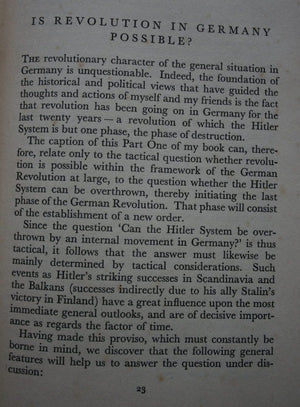 Germany Tomorrow by Otto Strasser. (Author of Hitler and I).