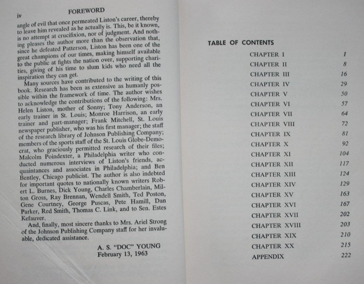 Sonny Liston: The Champ Nobody Wanted BY A.S. (Doc) Young. 1963, first edition.