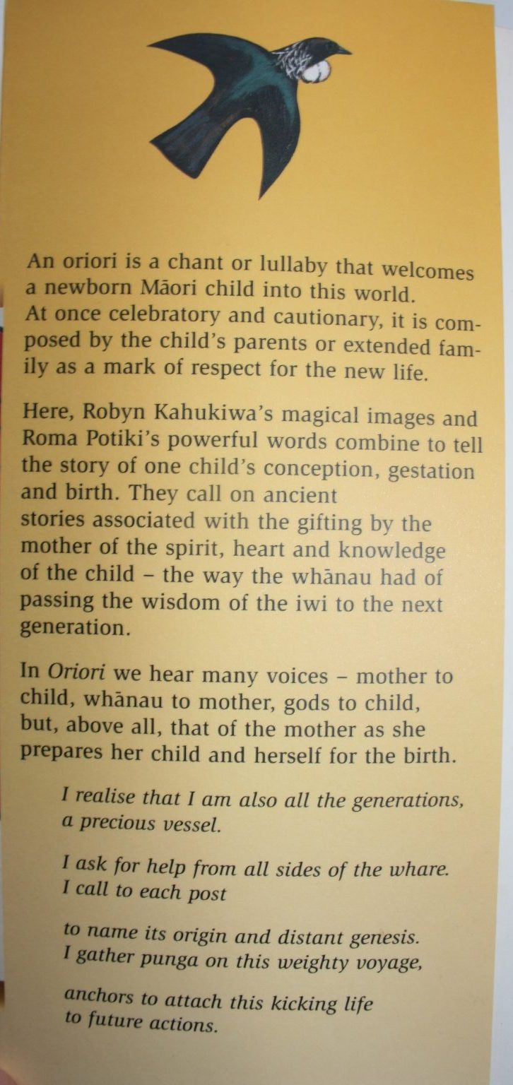 Oriori: A Maori child is born, from conception to birth. 1999. VERY SCARCE. BY Robyn Kahukiwa & Roma Potiki.