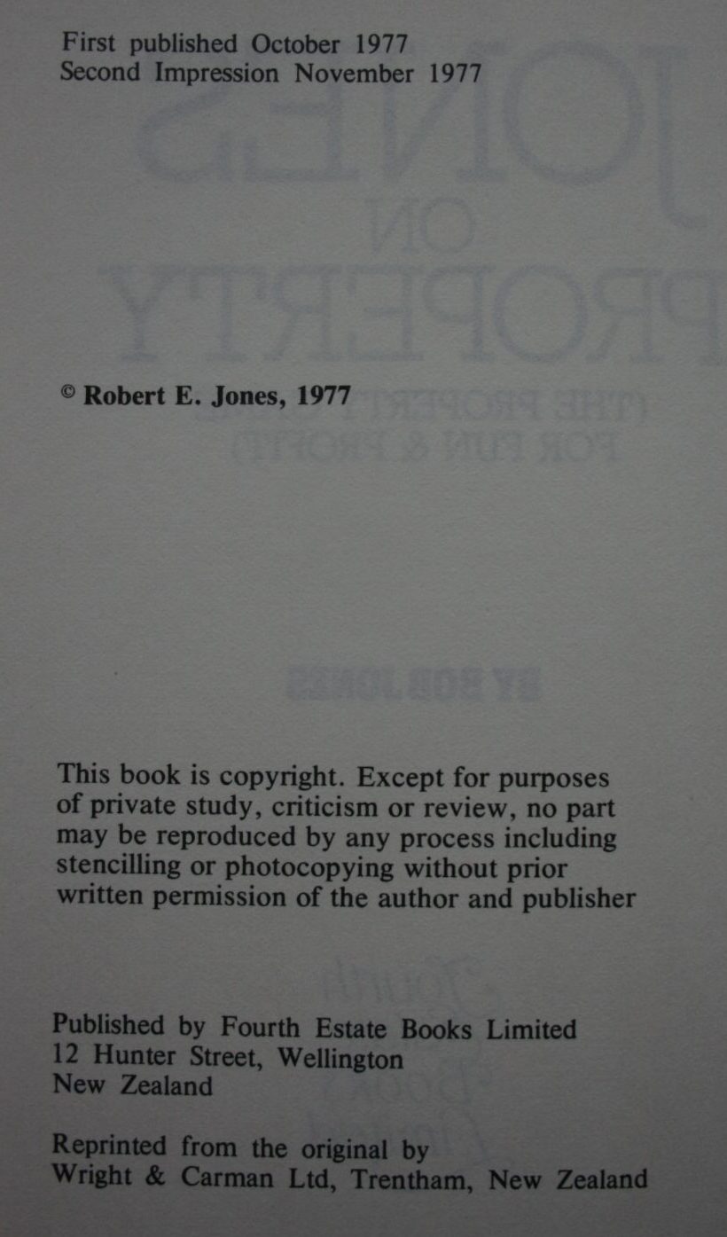 Jones on Property. By Bob Jones.