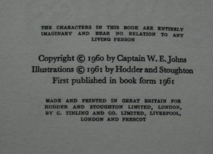 Biggles Forms a Syndicate. 1961 First Edtion. by Captain W.E. Johns.