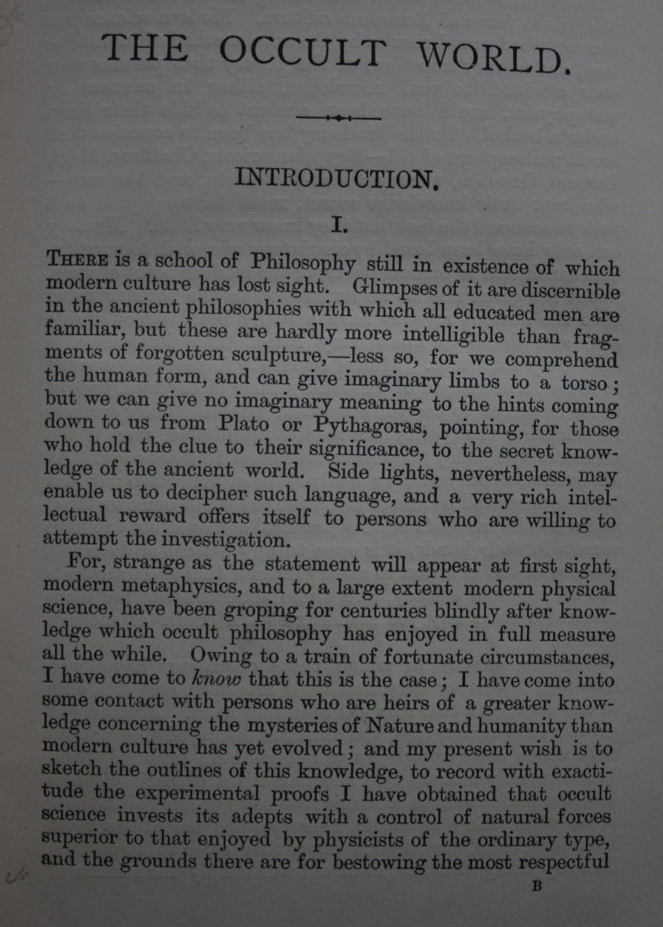 The Occult World by A. P. Sinnett. 1884, 4th edition.