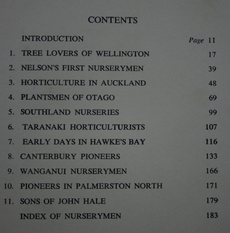 Pioneer Nurserymen of New Zealand by Allen H. Hale.