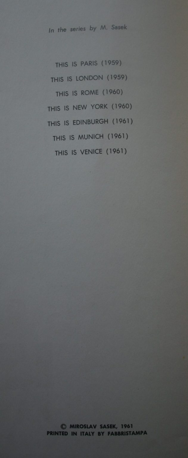 This is Paris, This is Venice, This is London (3 books) by Sasek, Miroslav. All 3 books.