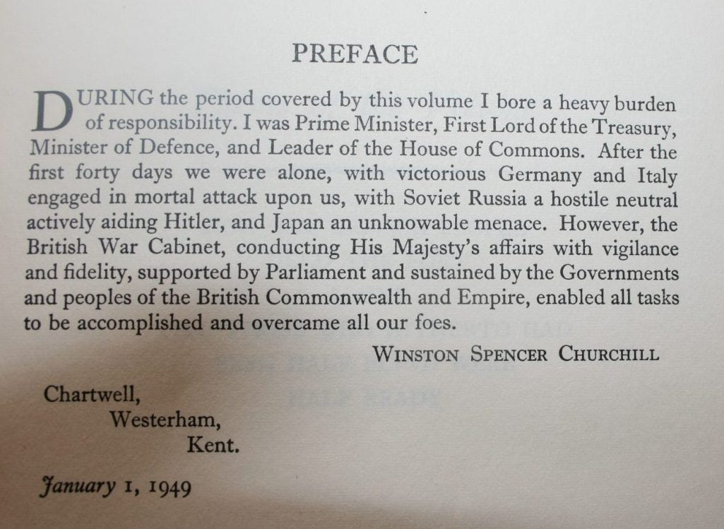 The Second World War. Volumes 1 - 5. by Winston S. Churchill.