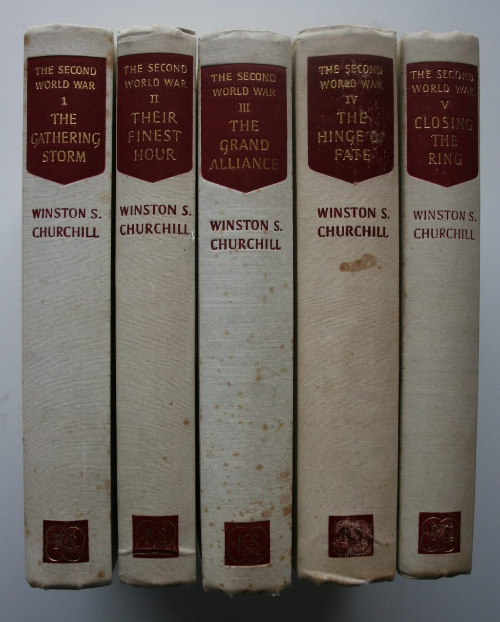 The Second World War. Volumes 1 - 5. by Winston S. Churchill.