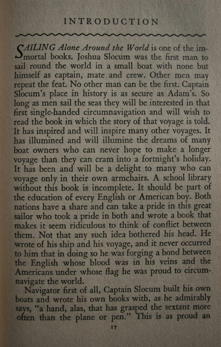 Sailing alone around the world and Voyage of the Liberade. By Captain Joshua Slocum (1949)