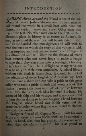 Sailing alone around the world and Voyage of the Liberade. By Captain Joshua Slocum (1949)