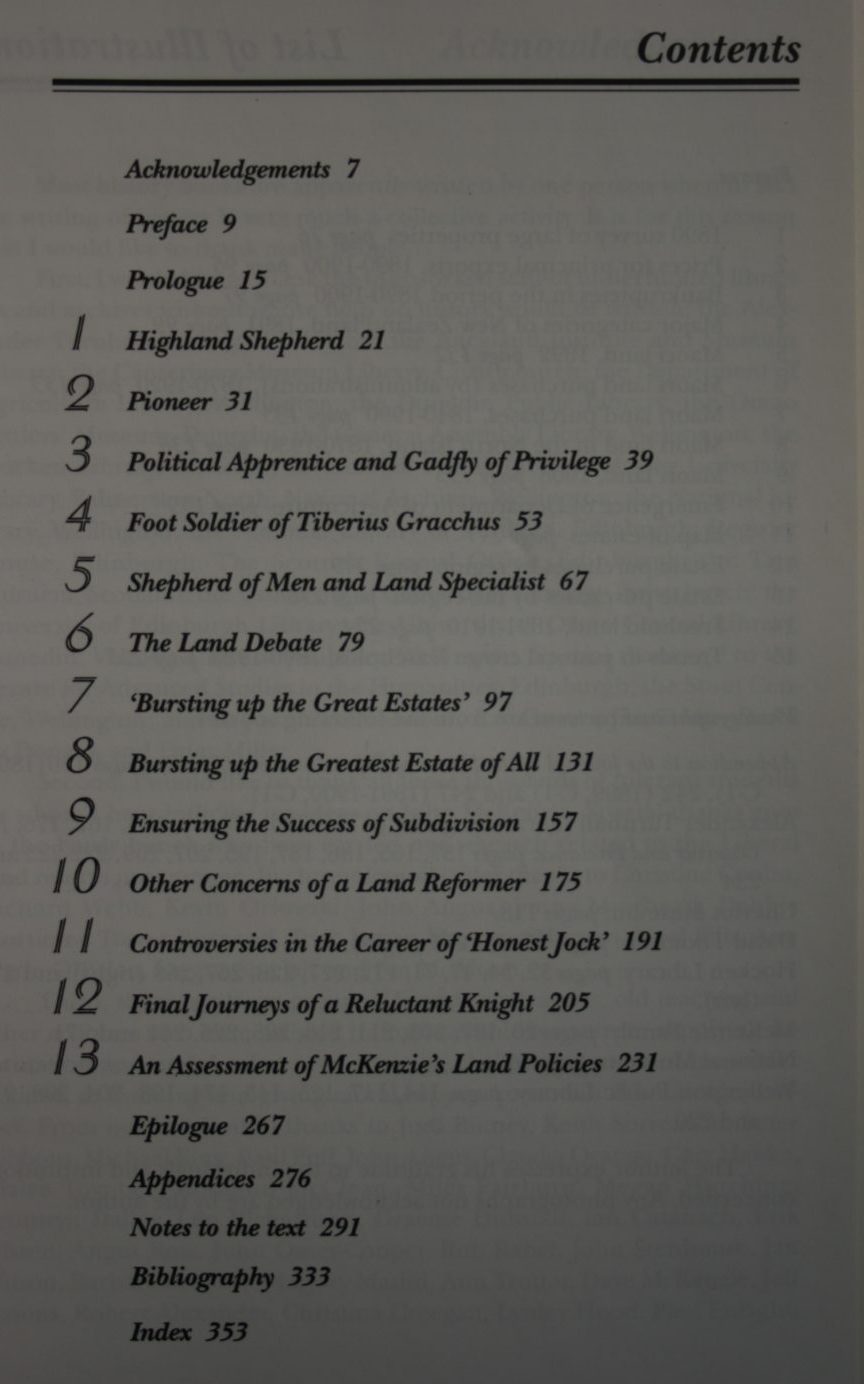 Lands for the People? The Highland Clearances and the Colonization of New Zealand : A Biography of John McKenzie.