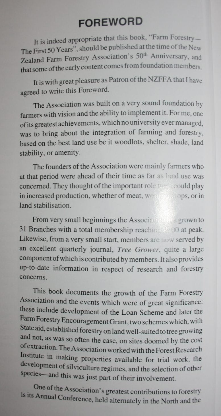 Farm Forestery - The First 50 Years. By Joll Hosking.