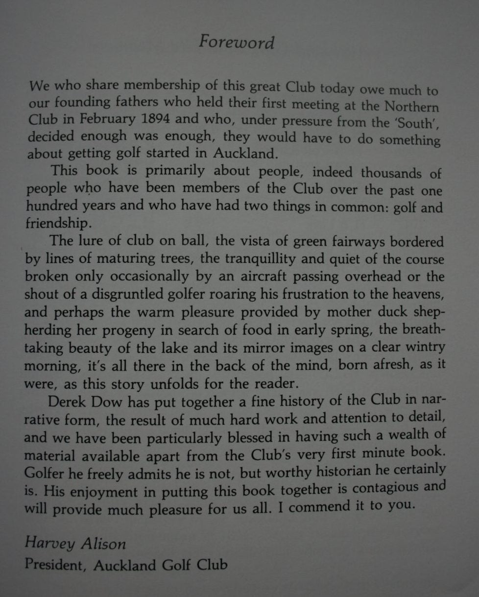 Far And Sure. The Auckland Golf Club 1894 - 1994. By Derek A Dow