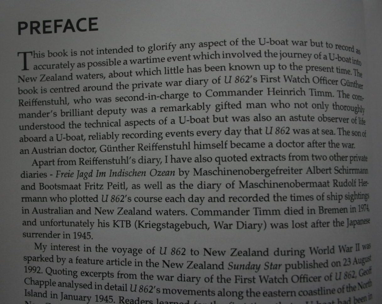 U-Boat in New Zealand Waters: U 862's War Patrol Off Gisborne And Napier in 1945. by Gerald Shone.