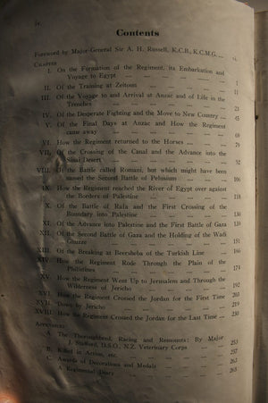 The History of the Canterbury Mounted Rifles 1914- 1919 by The Officers of the Regiment and Colonel C.G. Powles, C.M., D.SO., A.D.C. Editor.