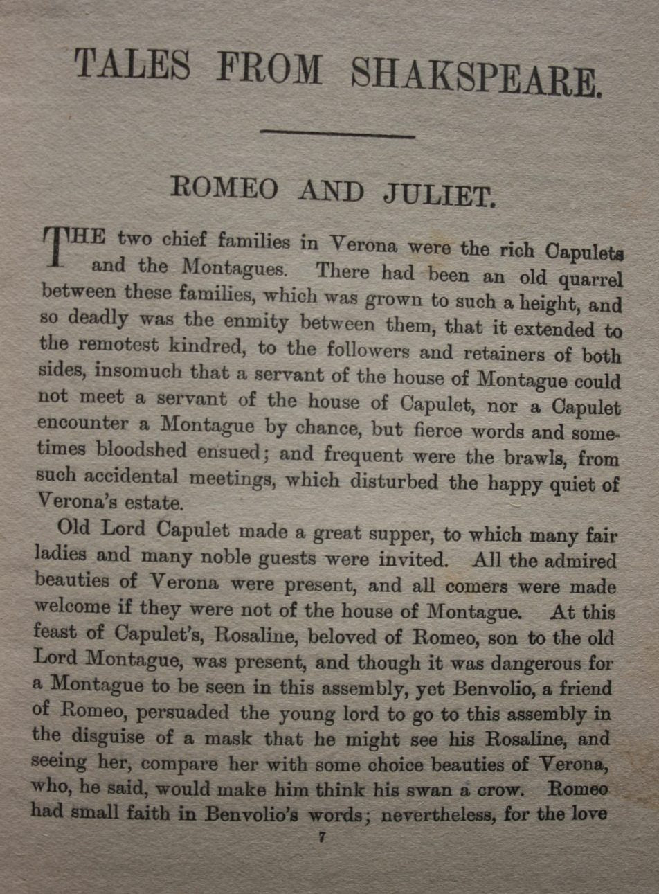 Lamb's Tales from Shakespeare Designed for the Use of Young People by Charles Lamb.