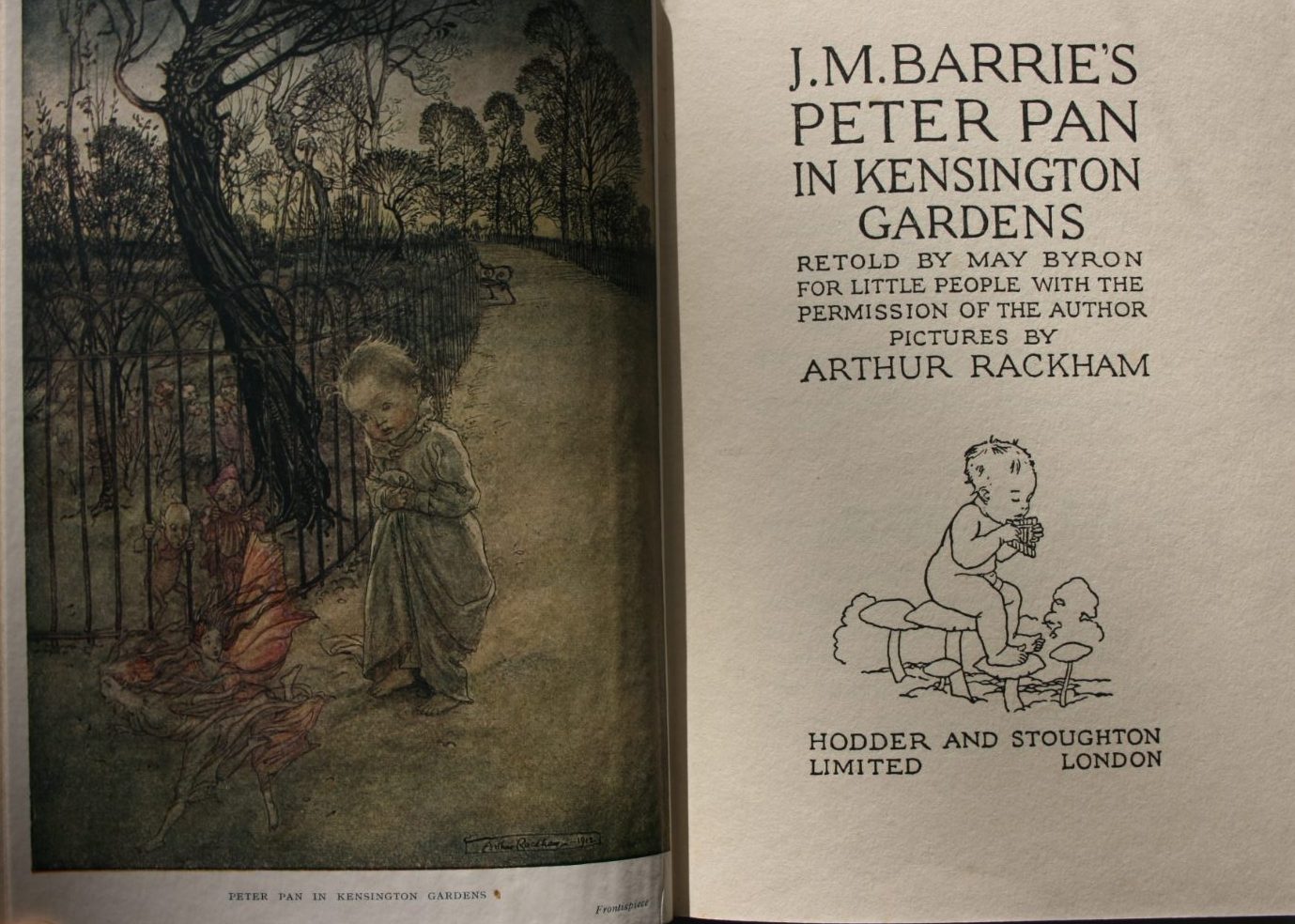 2 Vintage Illustrated Peter Pan books, 1949 Arthur Rackham, 1961 Alice Woodward