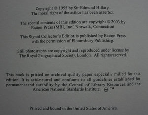 High Adventure by Edmund Hillary. SIGNED by Ed Hillary with signed certificate of authenticity.