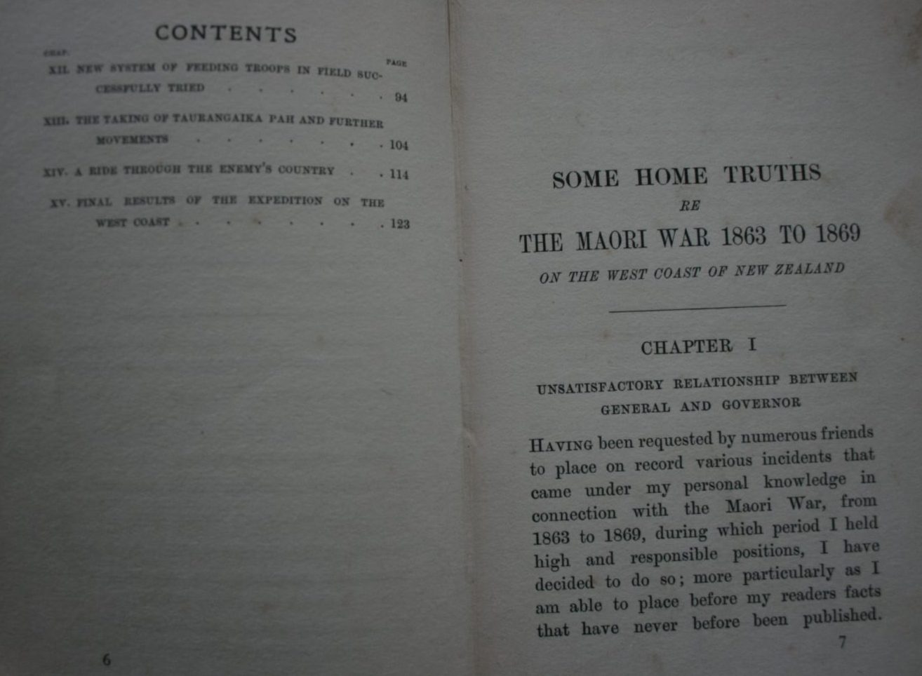 Some Home Truths re Maori War 1863 to 1869 on the West Coast of New Zealand by Lieut.-Col. Edward Gorton SIGNED BY A GORTON