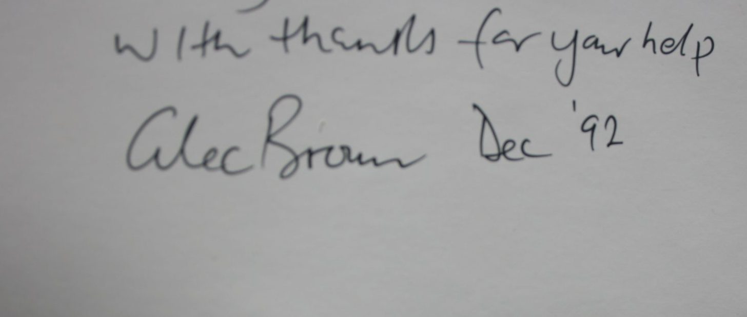 Town Milk: A History Of Auckland's Town Milk Supply. SIGNED personal inscription by Alec Brown