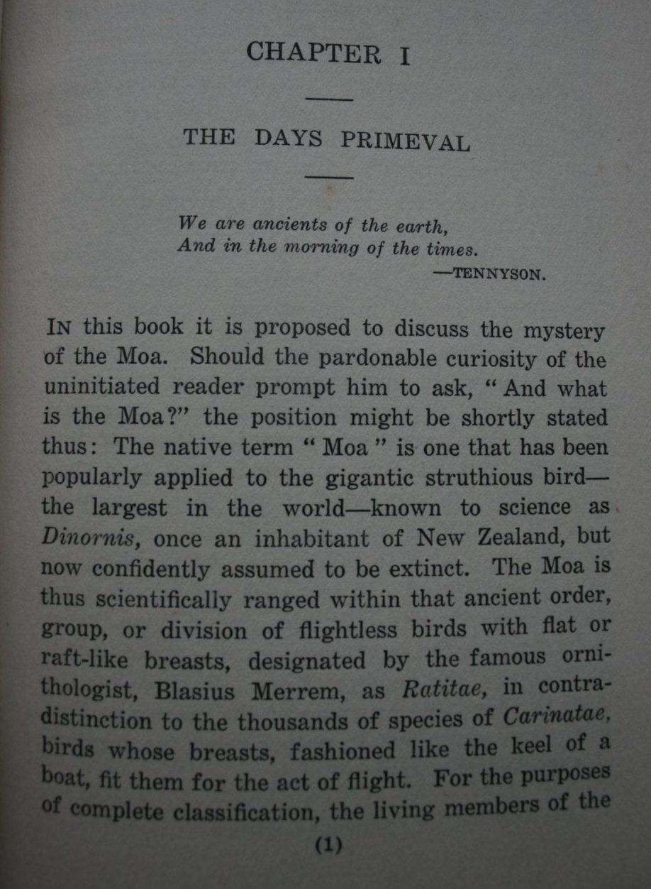 The Mystery of the Moa: New Zealand's Avian Giant by T. Lindsay Buick.  FIRST EDITION. VERY SCARCE.