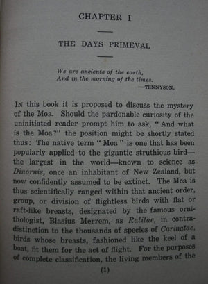 The Mystery of the Moa: New Zealand's Avian Giant by T. Lindsay Buick.  FIRST EDITION. VERY SCARCE.