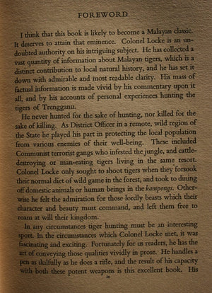 The Tigers of Trengganu by Lt Col A Locke. 1954. First UK Edition.