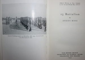 23 Battalion. Official History of New Zealand in the Second World War 1939-45. By Angus Ross.